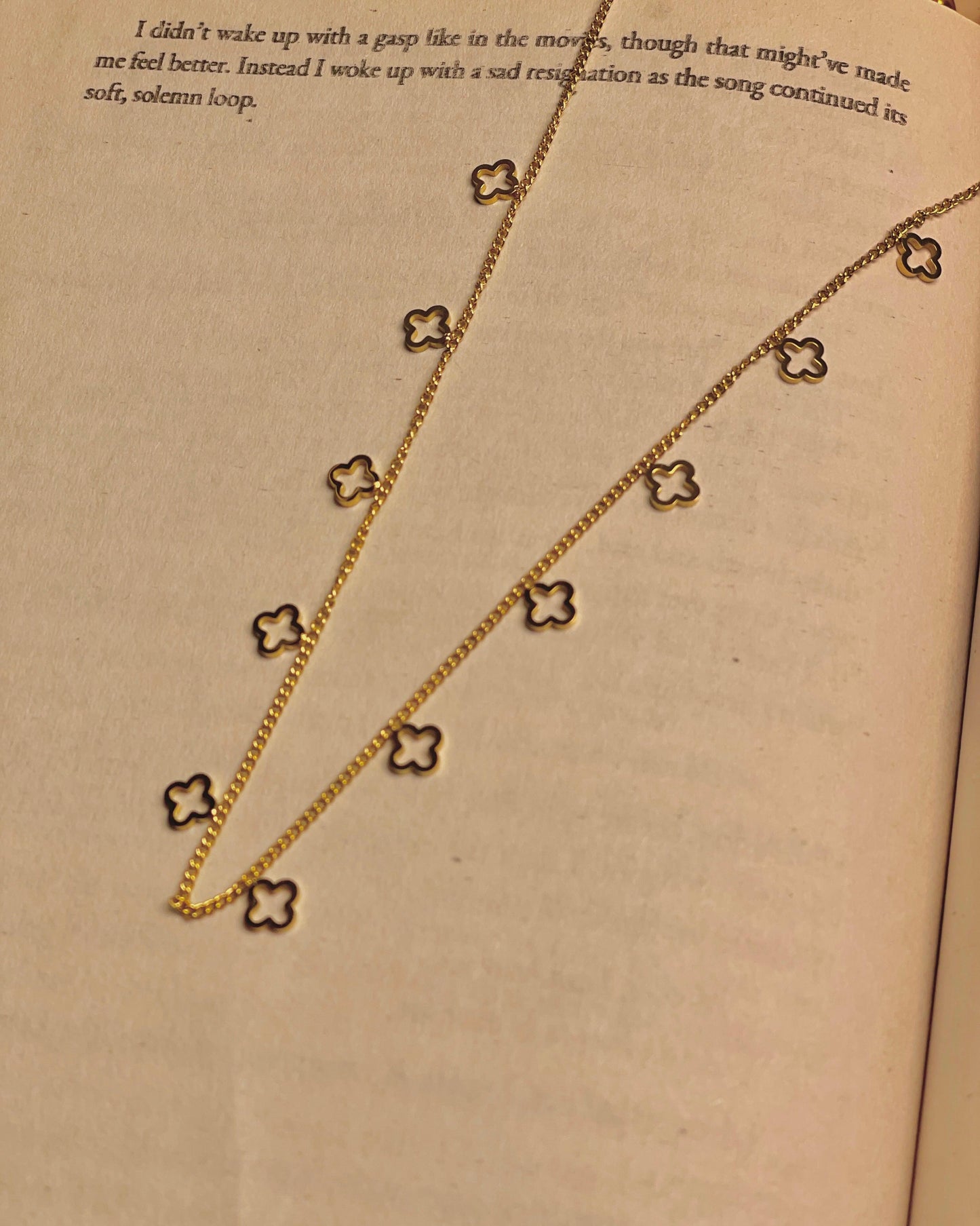 Gold Clover Charm Necklace