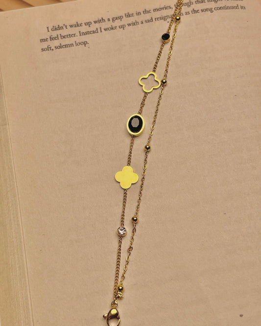 Clover & Black Stone Bracelets (Copy)