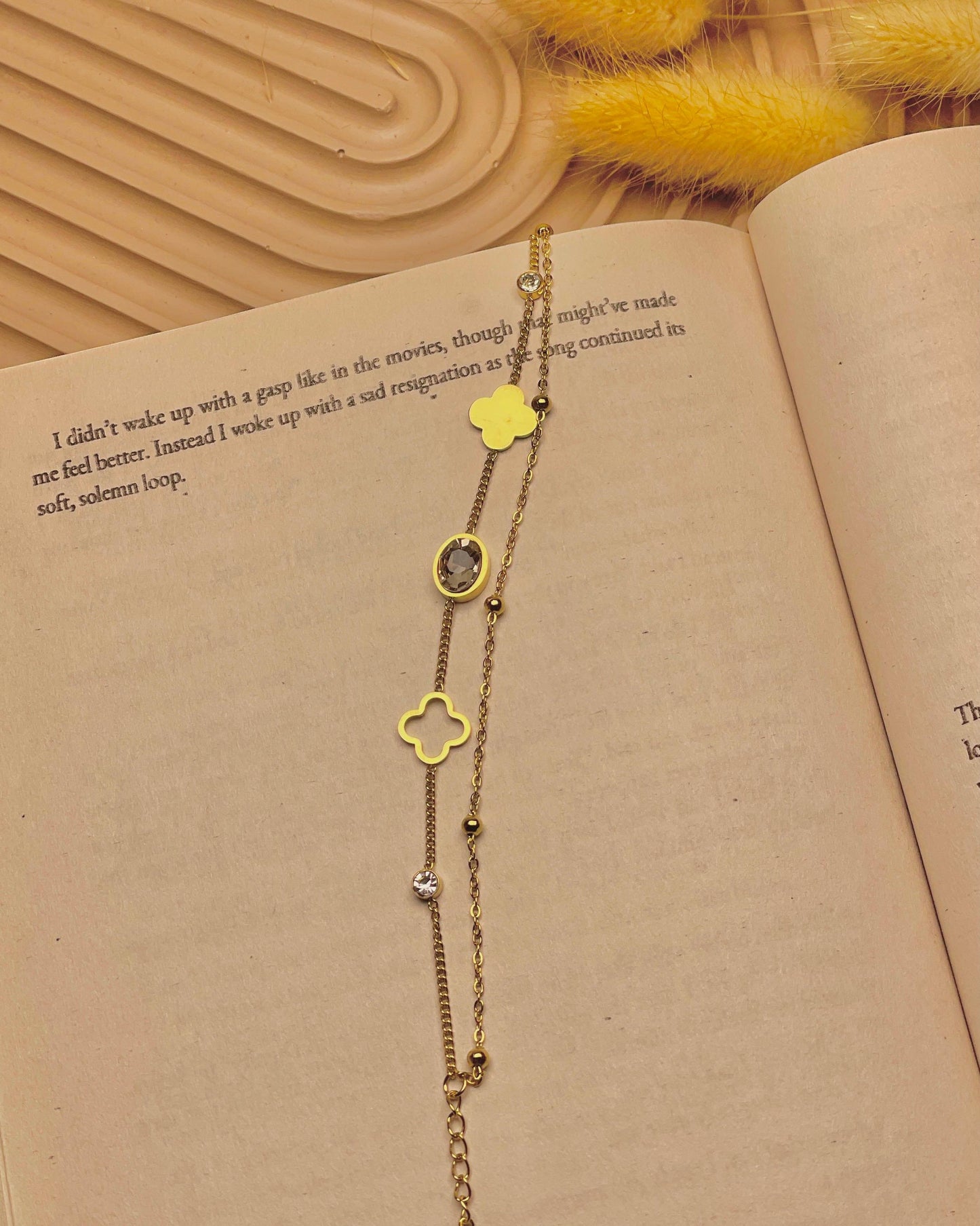 Clover & White Stone Bracelets