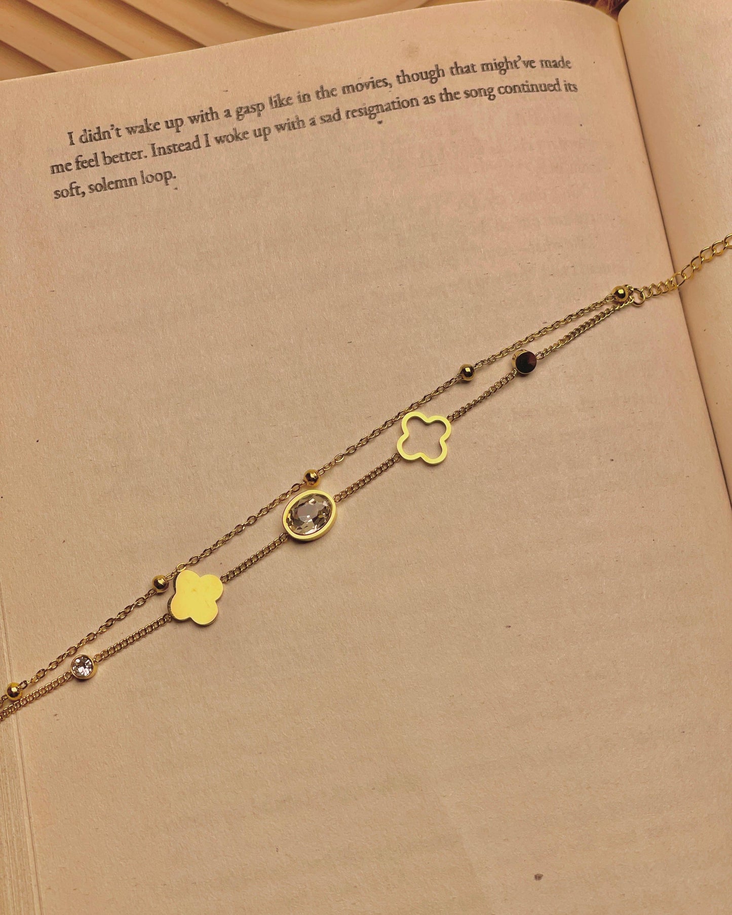 Clover & White Stone Bracelets